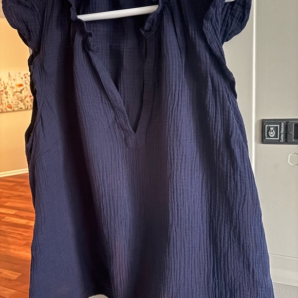 Torrid Navy Ruffle Sleeve Blouse - Picture 4 of 5